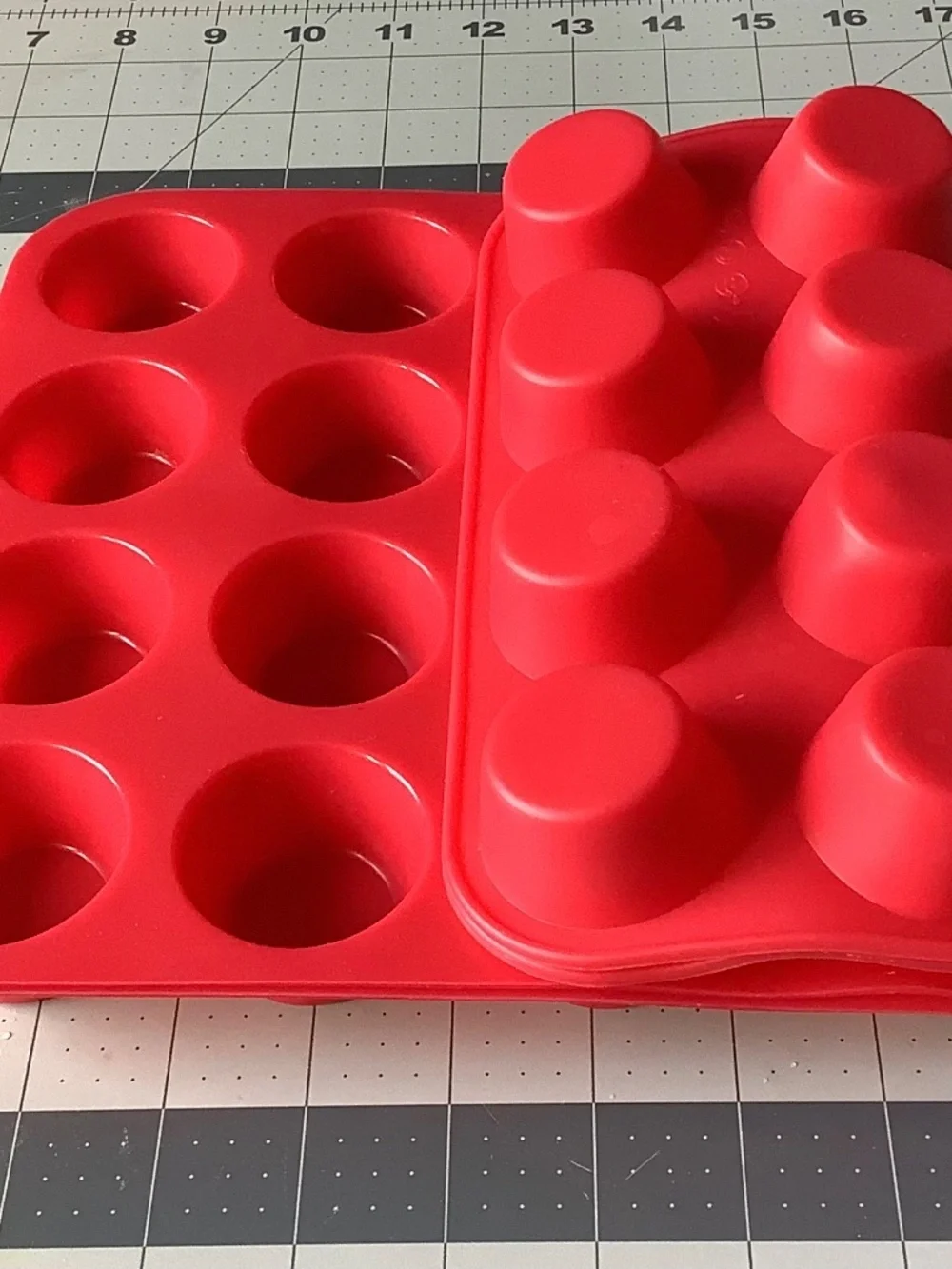 Set of 2 Silicone Mini Cupcake Muffin Pans 24-Cavity Baking Molds Pink